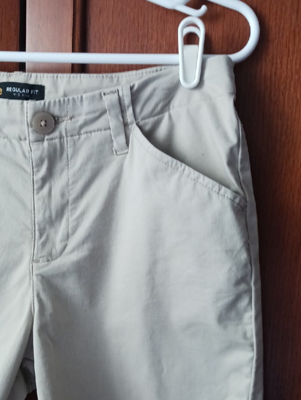 Lee Women's Flat Front Tan Shorts - Picture 5 of 16